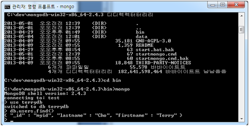 Python을 이용한 간단한 mongodb insert 예제